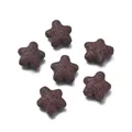 Dark brown star-shaped lava stone beads for DIY jewelry making and craft projects - 1 Piece / Volcanic Stone - Brown