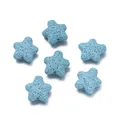 Porous light blue star-shaped volcanic lava stone beads for DIY jewelry making crafts - 1 Piece / Volcanic Stone - Blue