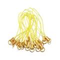 Cordons de téléphone jaune DIY avec anneaux en métal doré pour de jolies breloques - Or et Jaune Clair
