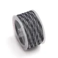 4mm niet-elastisch zwart en wit gevlochten katoenen koord op spoel voor DIY sieraden maken - 1 Rol (ca. 7m) / Zwart Wit