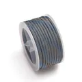 4mm blau-braune, unelastische Baumwollkordel für DIY-Schmuck auf einer durchsichtigen Spule - Graublau