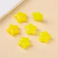 Bright yellow star-shaped acrylic beads for DIY jewelry making and hair accessories - 19x20mm / 5 Pieces / Yellow