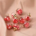 Leuke glazen bolletjes hangers met aardbeischijfjes van polymeerklei voor DIY-sieraden - 10 Stuks/Verpakking (16x22mm) / Aardbeirood