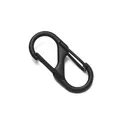 Mattschwarzer S-förmiger Doppelkarabiner aus Zinklegierung für Schlüsselanhänger - S-Haken (30mm) / 5 Stück / Schwarz