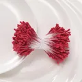 Pistilli di fiori artificiali in gesso opaco rosso 2mm per artigianato fai da te. - 1 Fascio (circa 400 steli, circa 20g) / Rosso Scuro Opaco