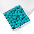 Perles rondes turquoise synthétique 9mm avec trou 1,3mm pour accessoires de bijoux DIY - Grand Style Rond (AC4690)