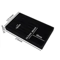 Zwart fluwelen sieraden organizer tray met gedetailleerde afmetingen van elk compartiment - Bakje met 3 vakken / 1 Stuks/Verpakking (123.5*210*23.5mm) / Zwart