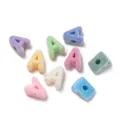 Pastel flocked acrylic letter A beads with large holes for winter DIY jewelry handmade - Letter A / 5 Pieces