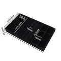 Zwarte fluwelen sieraden organizer tray met afmetingen en vakken - 3-in-1 / 1 Stuks/Verpakking (123.5*210*23.5mm) / Zwart