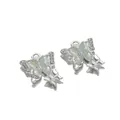 Elegante ciondolo a farfalla in lega d'argento con ali iridescenti per gioielli fai da te - 16.5*20.5mm/Foro 2.3mm / Blu