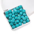 Blaue synthetische Türkisperlen mit 1,6 mm Loch für DIY-Schmuckherstellung basteln - 31 Stück/Packung (11.5x12mm)