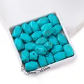 Unregelmäßige synthetische Türkissteine für DIY-Schmuck, Fassform mit Löchern, 12,5x16mm - 23 Stück/Packung (12.5x16mm)