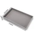 Professioneel grijs fluwelen sieradendisplay dienblad voor ringen en kettingen opberg - Lege Tray / 1 Stuks/Verpakking (123.5x210x23.5mm) / Grijs