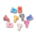 Colorful T-shaped flocked acrylic alphabet beads for DIY handmade jewelry accessory crafts - Letter T / 5 Pieces/Pack