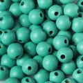 16mm teal round lotus wood beads for DIY jewelry making, crafts, and loose beads - Lake Blue / 16mm (20 Pieces)