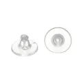 Pair of clear silicone flying saucer style earring backs for secure jewelry DIY projects - UFO Shaped Earring Backs (AC4112) / 100 Pieces/Pack (Approx 6x10mm)