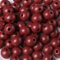 16mm dark red painted round wooden beads for DIY handmade jewelry and craft projects - Burgundy / 16mm (20 Pieces)
