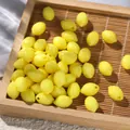 Cuentas de acrílico amarillas con forma de limón para joyería y manualidades hechas a mano - 9x13.5mm (Agujero 2mm) 10 Piezas / Amarillo Limón