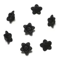 Cuentas de flores de lirio en acrílico negro mate para la creación de joyas y artesanías - 50 Unidades/Paquete (9*9,5 mm/Diámetro del agujero 1,2 mm) aprox. 6,5 g / Negro