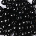 High gloss 16mm black round wooden beads for DIY jewelry making and craft projects - Black / 16mm (20 Pieces)