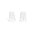 Pair of transparent UFO shaped silicone earring backs for secure and comfortable jewelry fastening - I-Shaped Earring Backs (AC4112) / 100 Pieces/Pack (Approx 5x6mm)
