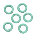 Mintgrüne lackierte Legierungs-Federringe Karabiner für DIY-Basteleien - 5 Stück/Packung (3,4*19,5mm) / Seegrün