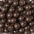 Large 16mm round brown lotus wood beads for DIY jewelry making and craft supplies - Dark Brown / 16mm (20 Pieces)