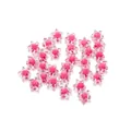 Cuentas de acrílico transparentes en forma de estrella con centro rosa para joyería DIY - Rosa rojo