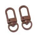 Set mit 32 mm braun lackierten Karabinerverschlüssen für DIY-Schlüsselanhänger und Taschen - Dreh-Federverschluss / 10 Stück/Packung ca. 26,5g / Braun