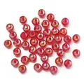 Perle rotonde in plastica rossa AB iridescente per bigiotteria fai da te - 6mm/100pz / Rosso scuro