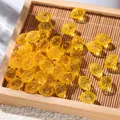 Cuentas de acrílico amarillo transparente con forma de limón para joyería y dijes DIY - 9x13.5mm (Agujero 2mm) 10 Piezas / Naranja