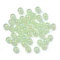 Light green iridescent AB finish plastic round beads for DIY jewelry and phone charms - Green