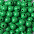 16mm bright green round wooden beads for DIY jewelry making and creative craft projects - Green / 16mm (20 Pieces)