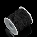 Bobina de hilo elástico negro de alta calidad para creación de joyas y pulseras DIY - 100m/Rollo (0.8mm) / Negro