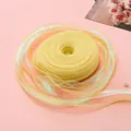 4cm breites gelbes Organzaband mit Wellenkante für DIY-Haarschleifen und Geschenke - 1 Meter / Zitronengelb