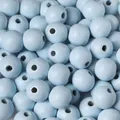 High quality 16mm light blue round wooden beads for DIY jewelry making and craft projects - Light Blue / 16mm (20 Pieces)