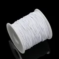 Cordón elástico blanco en carrete de plástico para joyería DIY y pulseras artesanales - 100m/Rollo (0.8mm) / Blanco