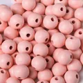 16mm light pink natural round wooden beads with pre-drilled holes for DIY jewelry making - Light Pink / 16mm (20 Pieces)