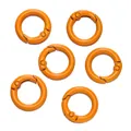 Set di sei anelli a molla arancioni per borse e accessori fai-da-te - Arancione Chiaro