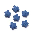Blue star-shaped volcanic lava stone beads for DIY jewelry making and craft projects - 1 Piece / Volcanic Stone - Dark Blue
