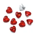 Rode hartvormige glazen kristallen voor DIY nail art en kledingaccessoires van hoge kwaliteit - 10 Stuks Verpakking / Stijl 04