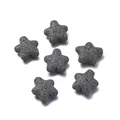 Grey star-shaped lava stone beads with natural porous texture for DIY jewelry making - 1 Piece / Lava Stone Dark Gray
