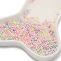 Assorted pastel color no-hole ABS imitation pearls for handmade jewelry and DIY crafts - Approx. 10g/Bag (3-7.5mm) / Iridescent No Hole Artificial Pearl - Yellow Purple Pink Series (AC4093)