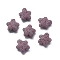 Natural purple star-shaped lava stone beads for DIY jewelry making and craft projects. - 1 Piece / Volcanic Stone - Purple