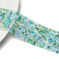 Perline di vetro quadrate macaron in tonalità blu e verde per creazione di gioielli DIY - 2mm (circa 165 pz/Filo) / Blu e Verde