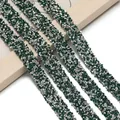 Selbstklebende Strasssteinkette in Grün und Silber für DIY-Kleidung und Zubehör. - 1.2cm x 1 Meter / Dunkelgrün
