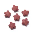 Reddish brown star shaped natural lava stone porous beads for DIY jewelry crafts - 1 Piece / Volcanic Stone - Red