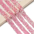 Selbstklebende Besatzstreifen mit rosa Harz-Strasssteinen und Perlen für DIY Mode - 1.2cm x 1 Meter / Dunkelrosa Perle