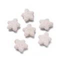 White star shaped porous volcanic lava stone beads for DIY jewelry making crafts - 1 Piece / Lava Stone White