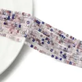 Fili di perle di vetro a cubetto colori macaron per la creazione di gioielli fai da te - 2mm (circa 165 pz/Filo) / Sistema Blu Profondo-Viola